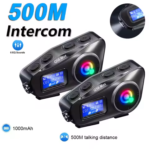 1/2pcs Q58 Motorcycle Helmet Intercom Wireless Bluetooth Headset Moto LCD Display Intercomunicador F
