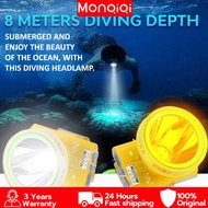 MonQiQi SENTER KEPALA SELAM/ Diving Super Terang 100 Watt - Cahaya Led Kuning