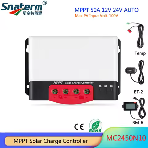 MC2450N10 50A MPPT 12V/24V auto Solar Charge Controller For Solar Home System MC2440N10 With Bluetoo