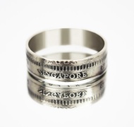 新加坡硬幣戒指 50 美分 1967-1985 年獅子魚硬幣戒指男士硬幣戒指