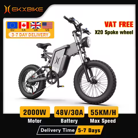EKX X20 Electric Bike Max Speed 55kmh Ebike 2000W Motor 48V 35AH li-ion Battery Mountainous 20*4.0 F