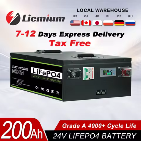 New 12V 24V 48V 100Ah 120Ah 200Ah 300Ah 400Ah LiFePO4 Battery Built-in BMS Rechargeable Battery for