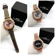 Coach women fashion leather/rosegold steel watch analog Coach watch