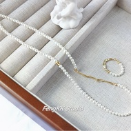14k Necklace Lava Branch Design Pearl Necklace Adjustable Temperament Gentle Retro Necklace Fashion 