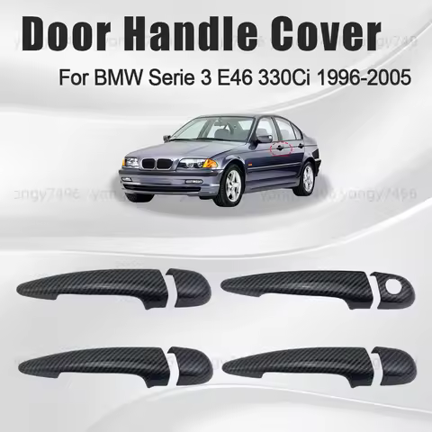 Car Upgrade 4 doors Carbon Fiber Door Handle Cover For BMW Serie 3 E46 330Ci 1996-2005 Cars Accessor