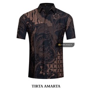 KEMEJA Original Batik Shirt With TIRTA AMARTA Motif, Short Sleeve Batik Shirt For Men, Men, Slimfit, Full Layer, Short Sleeve