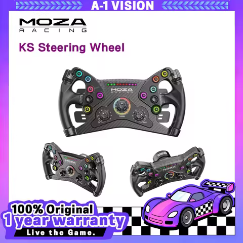 MOZA Racing KS Steering Wheel Programmable RGB Buttons with 0.25mm Short Travel Carbon Fiber Reinfor