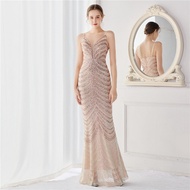 Evening dress womens new banquet Sequin fishtail prom party dress long gown formal birthday dress we