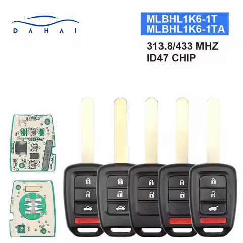 dahai MLBHL1K6-1TA Remote Car Key For Honda Accord Civic City CRV HRV Fit Jazz 2/3/4 Buttons ID47 PC