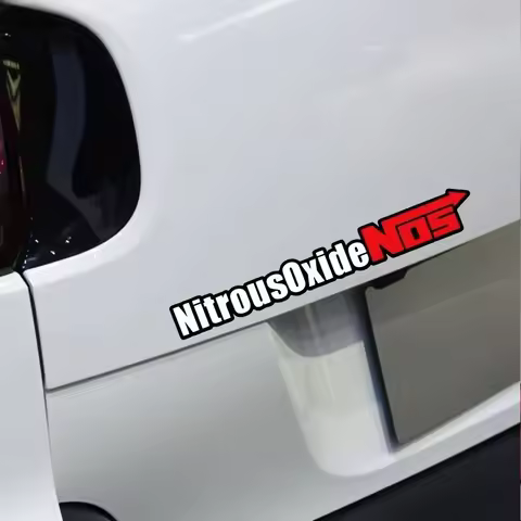 Nitrous Oxide Text Car Stickers Red Black White Vinyl Decals for Auto Body Window Exterior Decor
