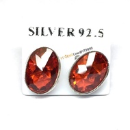 ต่างหูโกเมน ต่างหูเงินแท้ พลอยโกเมน (CZ) YTG-3793