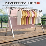 MysteryHero Clothes Drying Rack X Shape Foldable Rak Penyidai Baju Laundry Coat Rack Hanging Wardrob