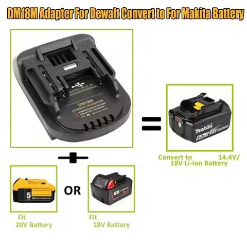 Lithium Battery Adapter for 18V Battery Tools DM18M Battery Adapter Convert for Dewalt 20V Battery t