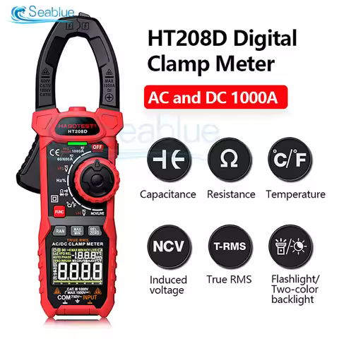 HT208A HT208D AC/DC Digital Clamp Meter Meter Multimeter Amperimetrica True RMS High Precision Capac
