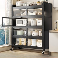 Stainless Steel kitchen cupboard rack Multi-purpose kitchen cupboard Closed dish rack cupboard Micro