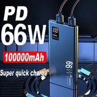 66w Super Fast Charge Powerbank USB Qucik Charge3.0 External Battery Power bank 100000mAh original p