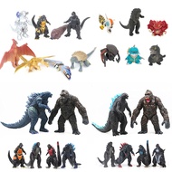 Godzilla Figure Anime Action Figurine Q Version Monster Mini Statue Ornaments Model King Ghidrah Figma Desktop Decoration Toys