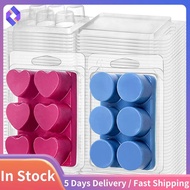 100 Pack Wax Melt Clamshell Mold 6-Cavity ClearMold Empty Plastic Wax Melt Container for DIY Wax Mel
