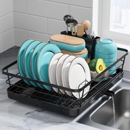 Kitchen Dish Rack Shelf - Space Saving Dish Rack Durable Drainer Rack Iron Large Dish Racks