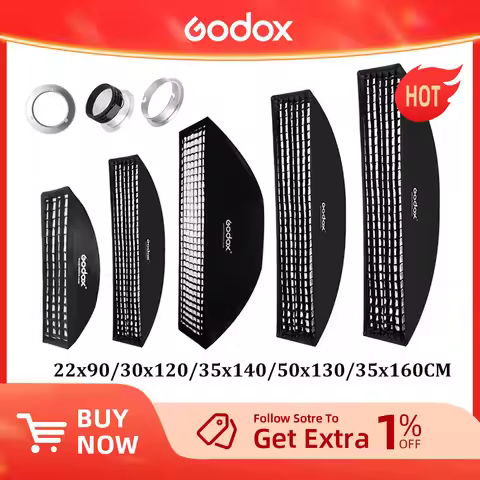 Godox 22x90cm 30x120cm 35x160cm Rectangle Strip Honeycomb Grid Softbox for Bowens Elinchrom Mount St