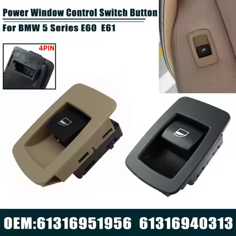4PIN Passenger Power Window Switch/Button For BMW 5 Series E60 E61 520i 523i 525i 530i 540i 545i 550