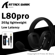 ATTACK SHARK L80 PRO wireless gaming headset features 3 connection modes, a 40mm dynamic driver unit