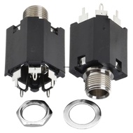 MG 5 Pin 6 35MM  Microphone Female Socket Panel Solder Conenctor with Nut 50V 0 5A（VA）Female Socket 