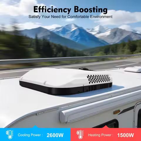 12V Rooftop Parking Air Conditioner Cooling & Heating 2600W Low Noise Energy‑Saving AC for RV Truck 