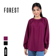 Forest Baju Perempuan | Forest Ladies Woven Long Puff Sleeve Blouse - 822318