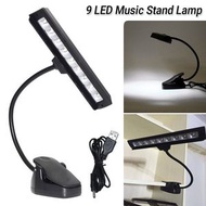 LED護眼檯燈 黑色USB充電燈 觸摸大夾子燈 折疊閱讀燈 夾燈 [平行進口]