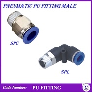 SPC , SPL PNEUMATIC FITTING PUSH IN PU FITTING | HOSE TUBE CONNECTOR FITTINGS | MALE PU FITTING
