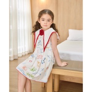 VACAY Indied | Little Sailor Dress Summer Cruise Pattern Girls' With Collar And Flowers /