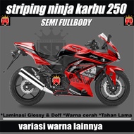 Decal Stiker Kawasaki Ninja 250 R Karbu - Variasi Warna Semi Fullbody Laminasi Glossy & Doff