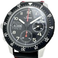 Pre-owned Sinn 103 Military Type 4 Men's Watch, Stainless Steel/Leather, Automatic, Black Dial/Black