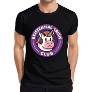Existential Crisis Club Unicorn Funny Sarcastic Retro Nerd Mens T-Shirt