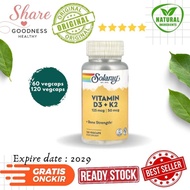 Solaray Vitamin D3 K2 Soy Free D3 5000 IU K2 MK7 50 mcg 60 Veg Caps