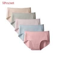 5Pcs ผู้หญิงผ้าฝ้ายบริสุทธิ์กางเกง Modal Seamless กางเกงระบายอากาศได้