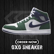 Original shoes Air Jordan 1 Mid Se green Noble Aj1 Green Blue (original Qua