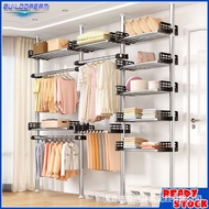 【In stock】Floor-to-ceiling Metal Clothes Pole Hanger Rack | Adjustable Clothes Rack | Drying Rack | Corner Clothes Rack | Bedroom Living Room Tension Clothes Rack - Space Save 1QHP