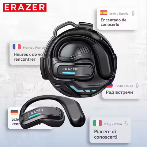 ERAZER X8 AI Translator Earplug Game Bluetooth 5.4 Wireless Headphone Conversation Translation Offli