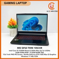 MSI GF63 THIN 10SCXR-1637MY GAMING INTEL CORE I5-10300H 16GB RAM 512GB NVME SSD GTX-1650 MAX-Q USED 