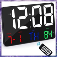 (GPBS) Digital Wall Clock Large Display Alarm Clock with Wireless Remote Control LED Wall Clock with