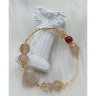 Handcrafted Sakura agate bracelet