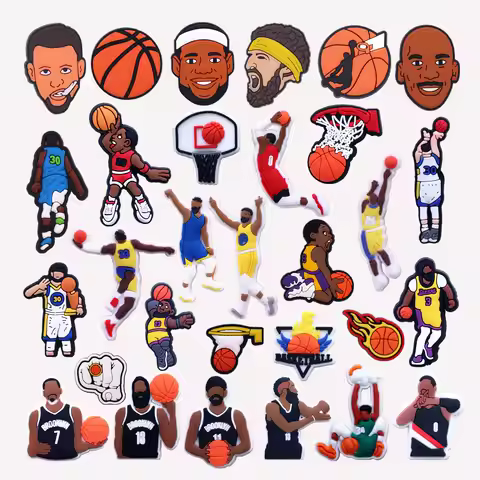 1 Pcs Basketball PVC Shoe Charms James Curry Harden Owen Portrait Garden Shoes Upper Aceessories Uni