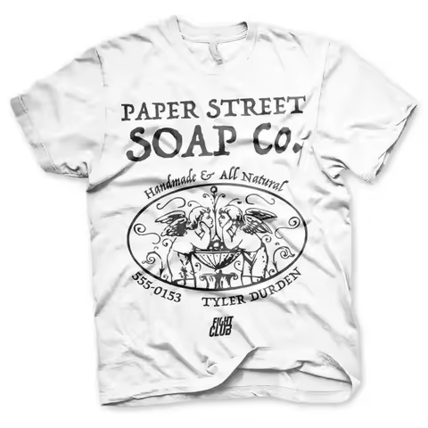 Solde Licence Officielle Fight Club Papier Rue Savon Company T Shirt