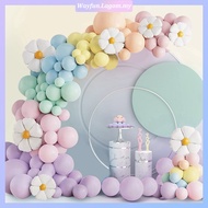124Pcs Macaron Daisy Rainbow Balloon Glue Chain Ballon Birthday Set For Girl Belon Birthday Party Se