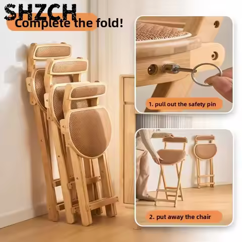 Folding Bar Stool with Upholstered Seat High Kitchen Counter Chair with Backrest Home Bar Chairs Rec