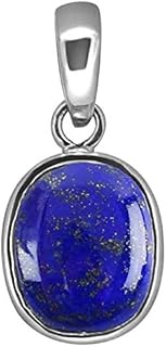 10.25 Ratti 9.05 Carat Lapis Lazuli Pendant Certified Silver Plated Natural Loose Lajwart For Men & 