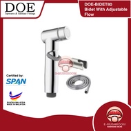 DOE Bidet 80 With Adjustable Flow C/W 1.2m Shower Hose Set DOE-BIDET80