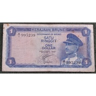 Brunei $1 A1 Prefix Dollar 1967